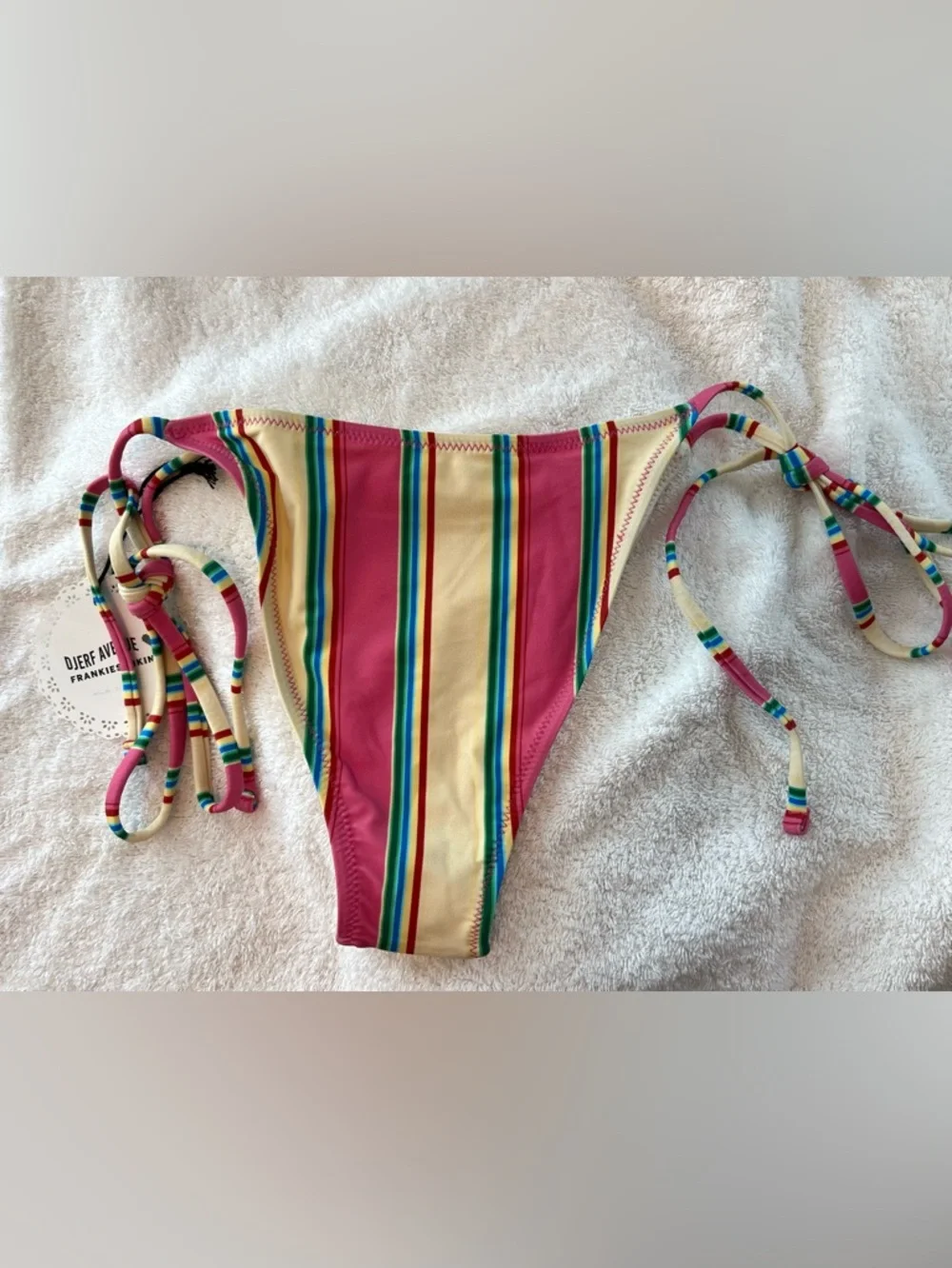Djerf Frankie’s Stripe Bikini Bottom L & Keychain BNWT - Picture 6 of 8